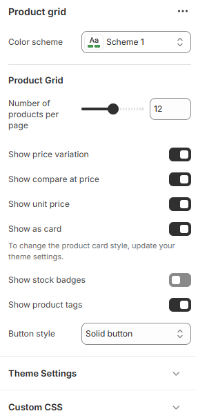 Collection page settings image goes here