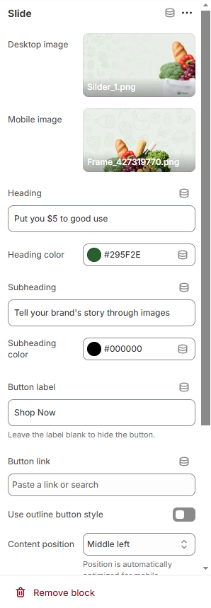 slideshow settings image goes here