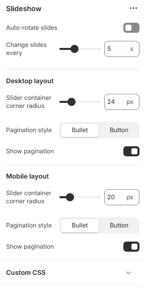 slideshow block settings image goes here